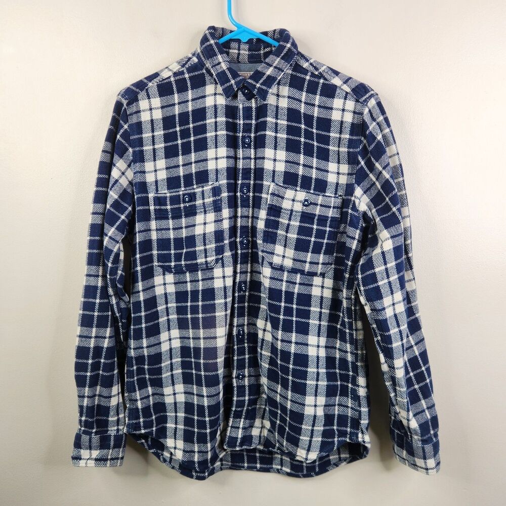 Wallace & Barnes Mens Long Sleeve 2 Pocket Plaid Button Down Shacket M